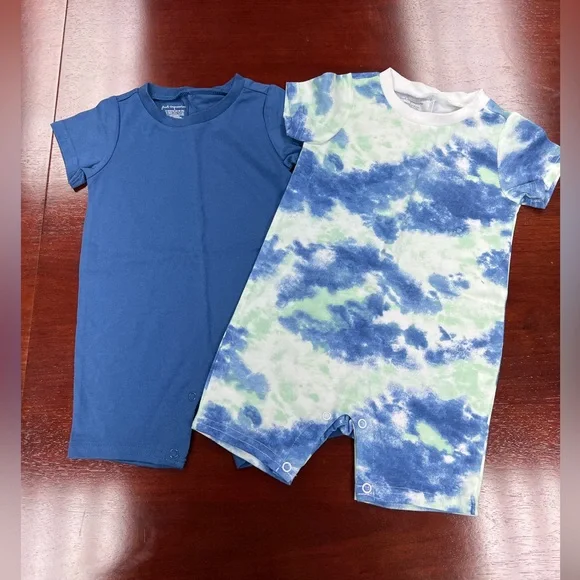 First Impressions Blue and Tie-Dye Baby Rompers Sz 12 Months - Picture 1 of 7